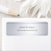 Étiquette Élégant Moderne Glamor Argent Adresse de retour (En situation)