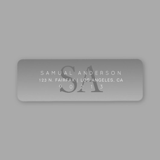 Étiquette Elegant Moderne Monogram Ombre Adresse de retour