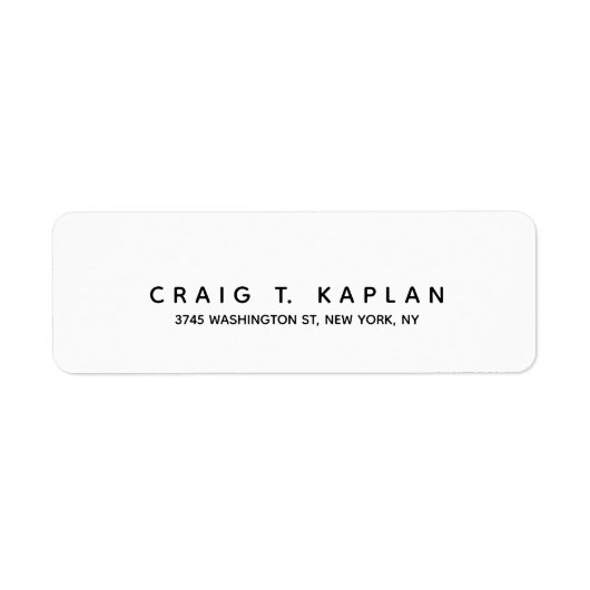 Étiquette Élégant moderne noir blanc minimaliste (Devant)