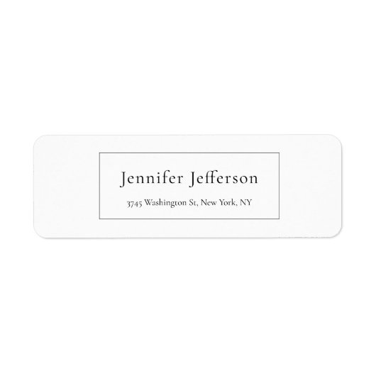 Étiquette Élégant moderne Plain Professional (Devant)