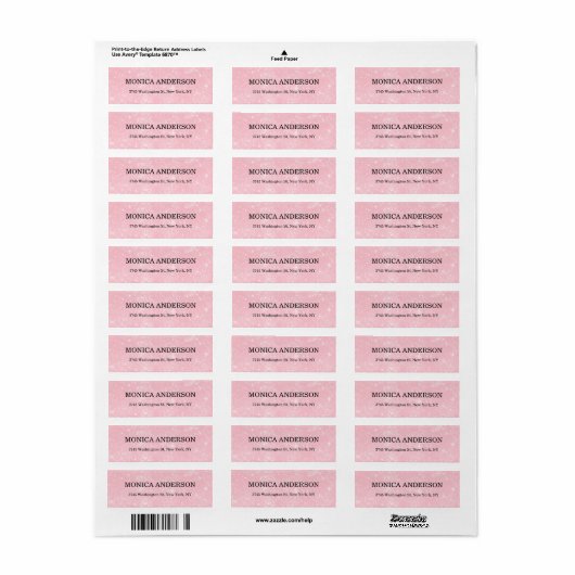 Étiquette Élégant moderne rose créatif Plain Professional (Feuille entière)