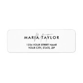 Étiquette Élégant moderne Simple minimaliste noir et blanc (Devant)