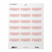 Étiquette Élégant Moderne Simple Modèle Rose Blanc (Feuille entière)