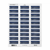 Étiquette Élégant Moderne Style Or Bleu (Feuille entière)