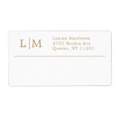 Étiquette Elégant Monogram Business Gold Livraison (Devant)
