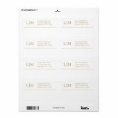 Étiquette Elégant Monogram Business Gold Livraison (Feuille entière)