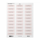 Étiquette Élégant Monogram rose Mariage Adresse de retour (Feuille entière)