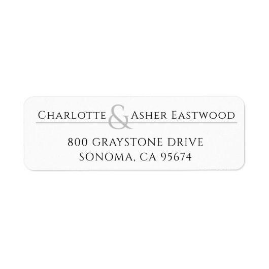 Étiquette Élégant Monogramme Couple Ampersand Adresse de ret (Devant)