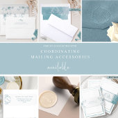 Étiquette Élégant Monogramme de verre marin Mariage Adresse