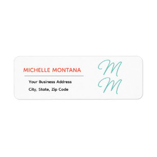 Étiquette Élégant Monogramme Moderne minimaliste Plain