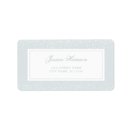 Étiquette Élégant Monogramme simple bleu gris blanc Confetti (Devant)
