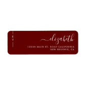 Étiquette Élégant Monogramme simple Bourgogne Rouge (Devant)