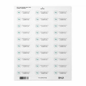 Étiquette Élégant Monogramme vert Turquoise Adresse de retou (Feuille entière)