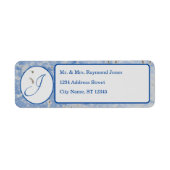 Étiquette Élégant Monogrammed Blue and Grey Adresse de retou (Devant)
