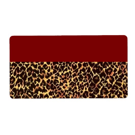 Étiquette Elégant Motif Cheetah (Devant)
