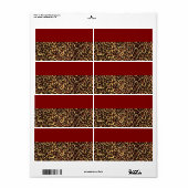 Étiquette Elégant Motif Cheetah (Feuille entière)