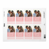 Étiquette Élégant Motif rose Chevron Mariage (Feuille entière)