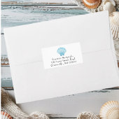 Étiquette Elégant Nautique Shell Blue Beach Mariage