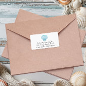 Étiquette Elégant Nautique Shell Blue Beach Mariage