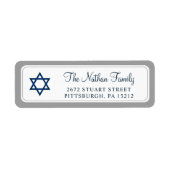 Étiquette Elegant Navy Blue Bar Mitzvah Adresse de retour (Devant)