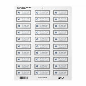 Étiquette Elegant Navy Blue Bar Mitzvah Adresse de retour (Feuille entière)