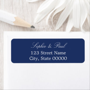 Étiquette Elegant Navy Blue Return Adresse Label