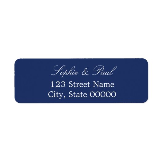 Étiquette Elegant Navy Blue Return Adresse Label (Devant)