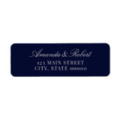 Étiquette Elegant Navy Blue Wedding Return Address (Devant)