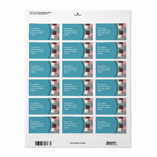 Étiquette Élégant nectar rose (Feuille entière)