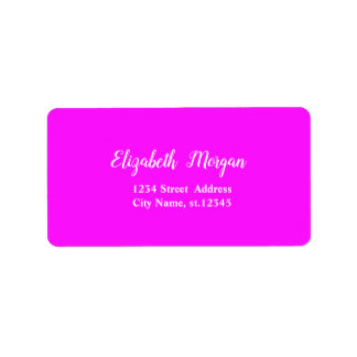 Étiquette Élégant Néon Fluorescent Rose de Style