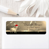 Étiquette Elégant Noël Cerf Père Noël, Faux Or (En situation)