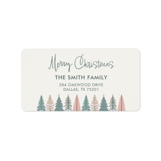 Étiquette Élégant Noël de Noël moderne (Devant)