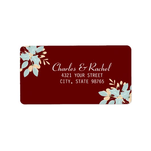 Étiquette Élégant Noël Holly Botaniques d'hiver (Devant)