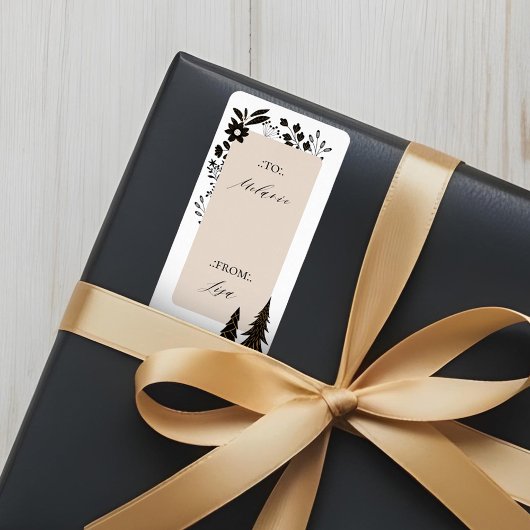 Étiquette Élégant Noël moderne arbres À feuillage persistant