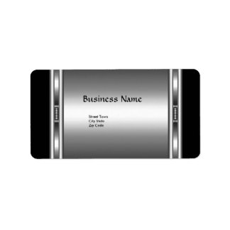 Étiquette Élégant Noir Argent Élite Chrome Entrepr