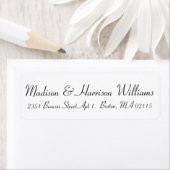 Étiquette Élégant noir blanc script classique adresse chic (En situation)