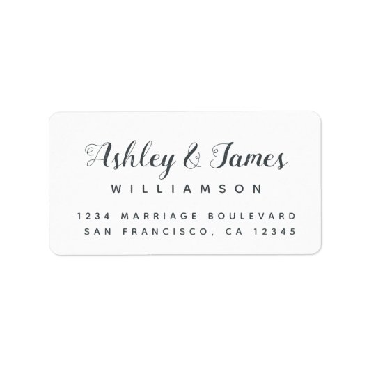 Étiquette Élégant nom de calligraphie Adresse de retour (Devant)