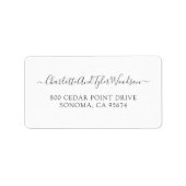 Étiquette Élégant nom de script Nouveau nom d'adresse de ret (Devant)