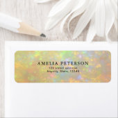 Étiquette Elegant Opal Stone Texture Return Address (En situation)