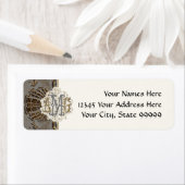 Étiquette Élégant or antique baroque personnalisé Monogramme (En situation)