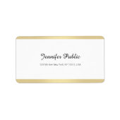 Étiquette Élégant or blanc chic écriture manuscrite Simple (Devant)