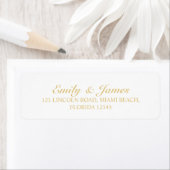 Étiquette Elégant or et Mariage blanc (En situation)