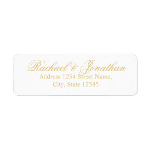 Étiquette Elégant or et Mariage blanc