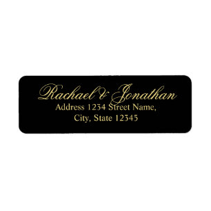 Étiquette Elégant or et Mariage noir