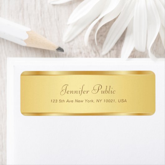 Étiquette Élégant or manuscrit nom de script professionnel (En situation)