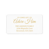 Étiquette Élégant or Religieux Noël Adresse de retour (Devant)