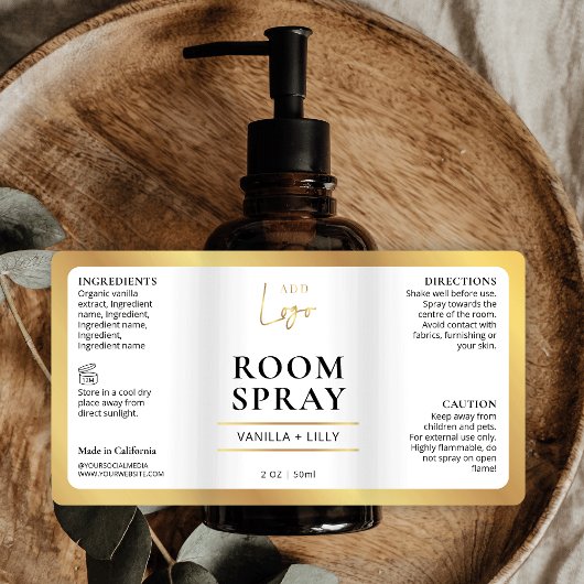 Étiquette Elégant Or Simple Chambre Moderne Simple Mist Spra