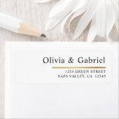 Étiquette Elegant Or simple Mariage officiel adresse de reto (En situation)
