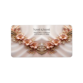 Étiquette Élégant Orange Peach Floral Adresse de retour Labe