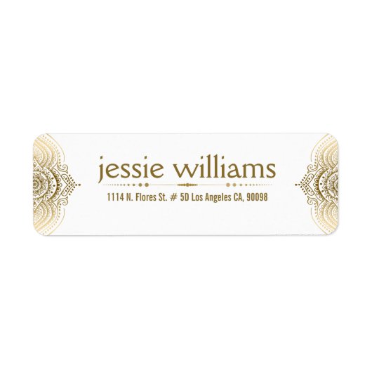 Étiquette Élégant ornat or dentelle ornée (Devant)